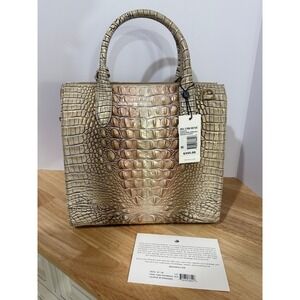 Brahmin Caroline Satchel Scallop Ombre Melbourne Leather Handbag